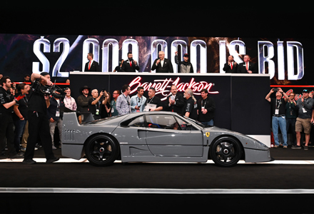 Featured at the 2023 Scottsdale auction, this 1989 Ferrari F40 sold for $2.75MM.