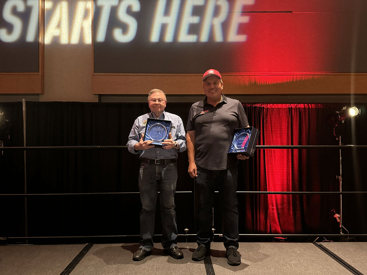 MPMC Honors Industry Leaders at 2023 PRI Show. From left to right: Bob Spar, Chris Raschke 