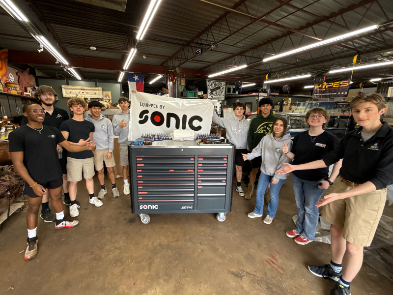 Jonathan Wood and the Garland Christian Academy Shop Class.