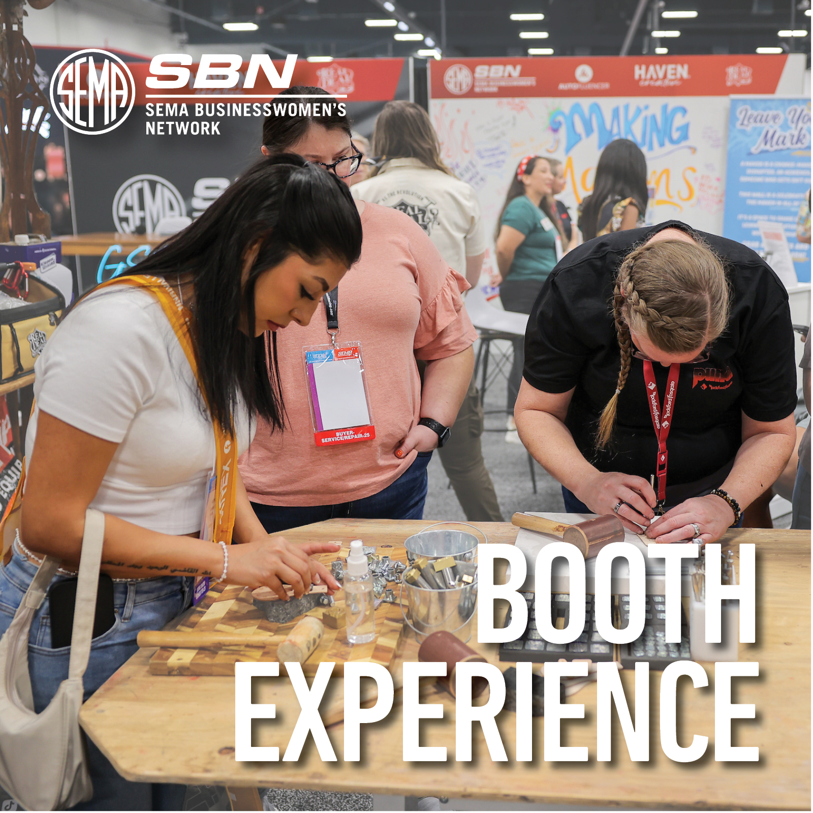 People working on an activity at the SBN booth