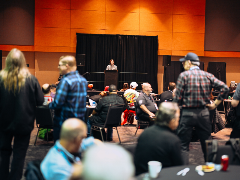 FLN Meeting speaker at podium