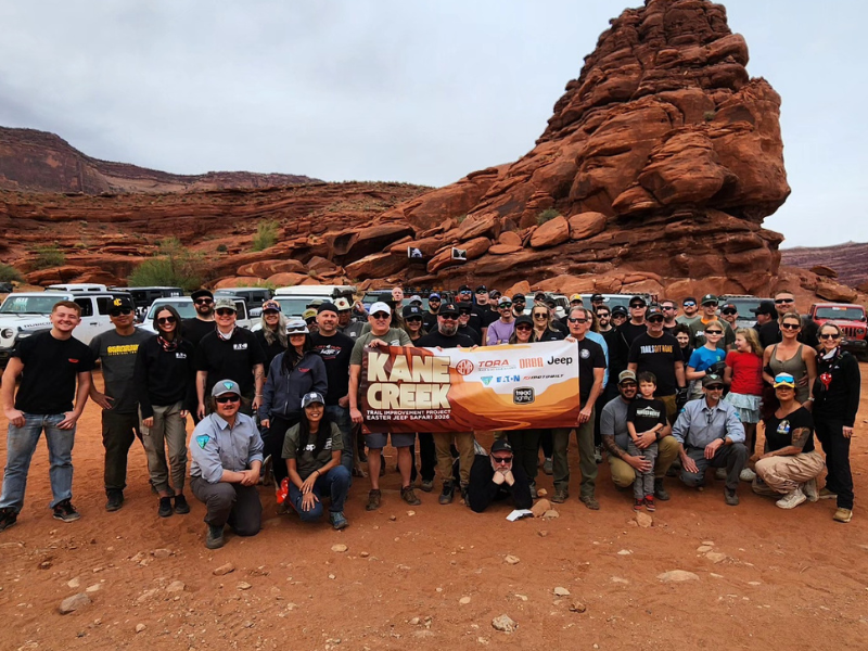 Volunteers pose for a group photo
