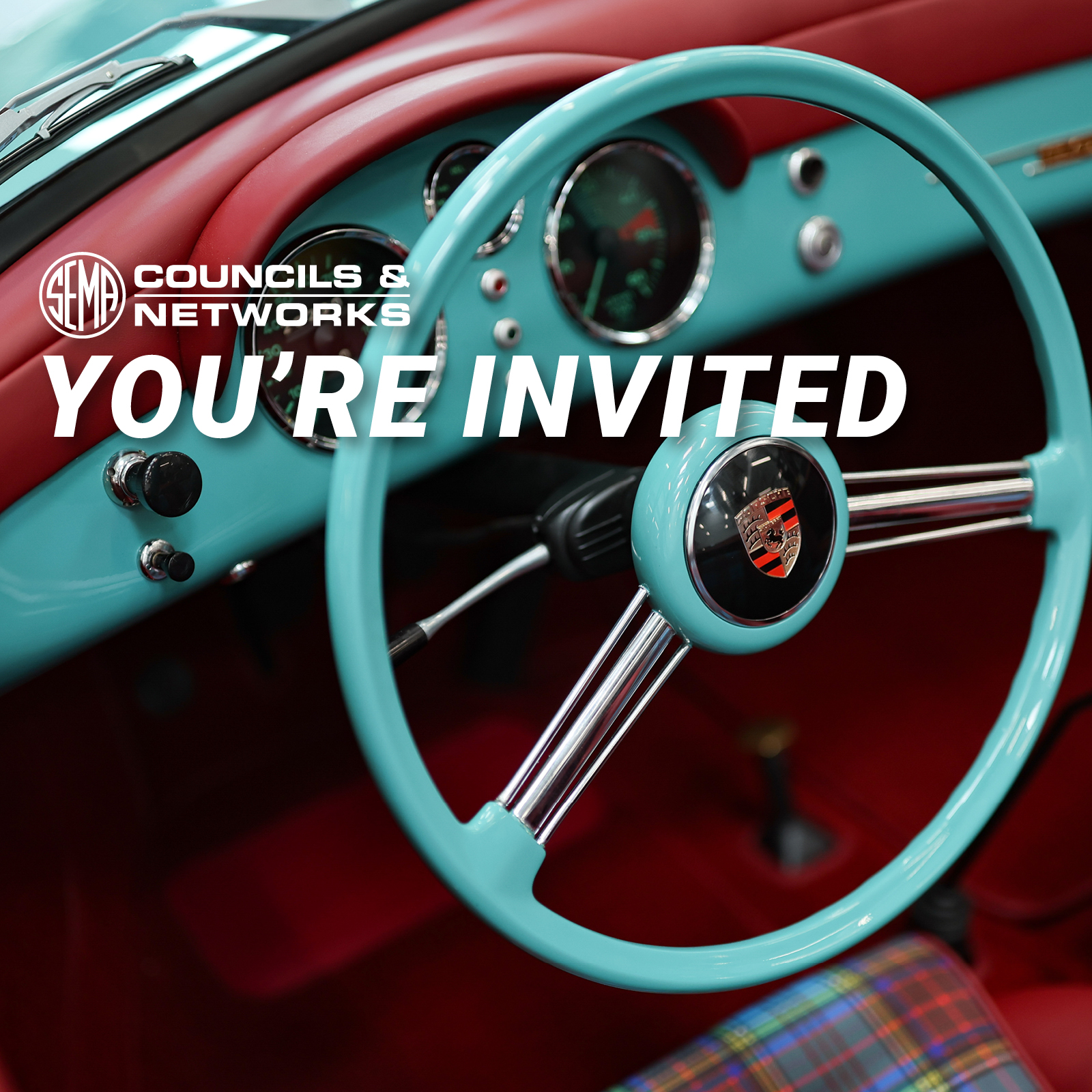 ARMO You're invited. Interior of vintage car