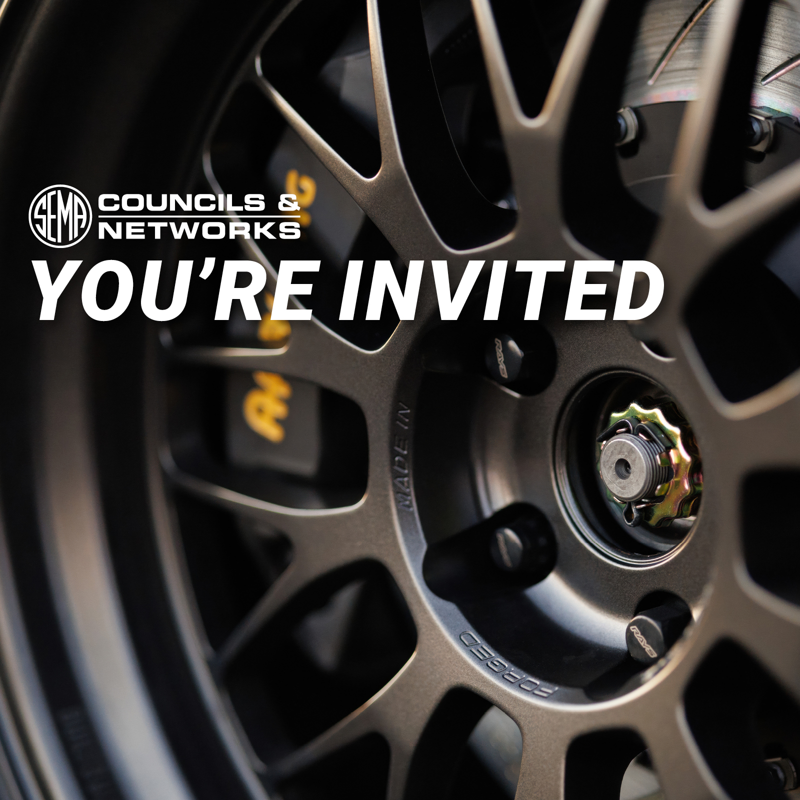 WTSBC  You're Invited. Close up of wheel