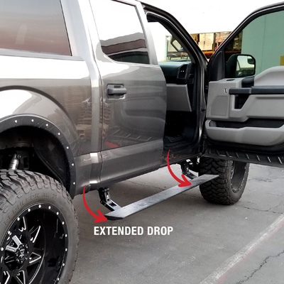 Stealth Power Running Boards; Extended Drop