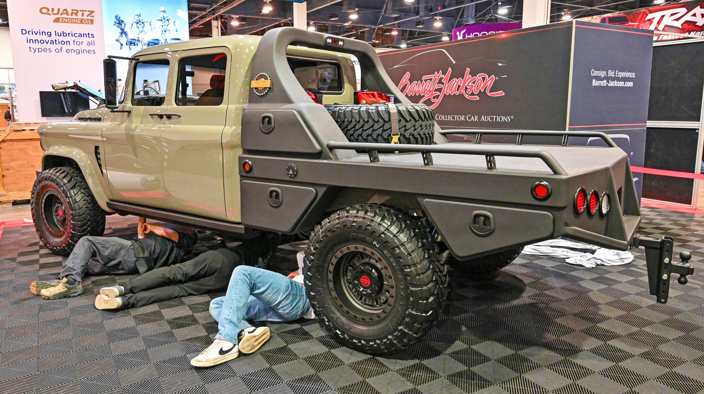 SEMA Battle of the Builders judges under truck from 2024 for 2025 promo