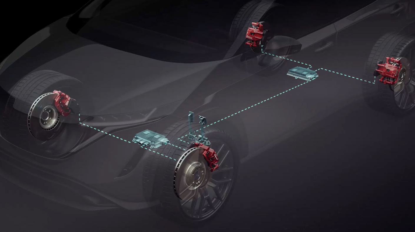 Brembo by Sensify rendering in a vehicle.