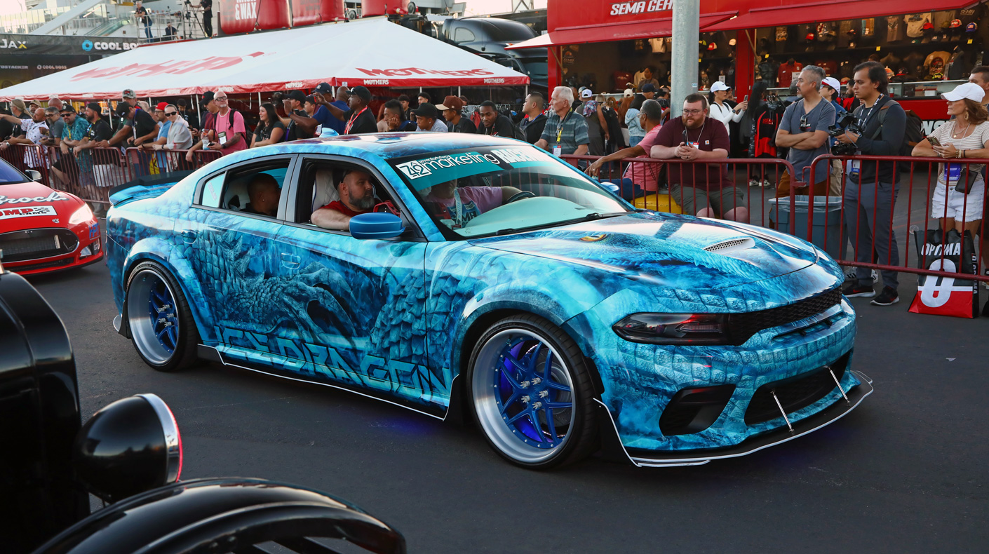 2025 SEMA Cruise parade of feature vehicles at the SEMA Show Las Vegas