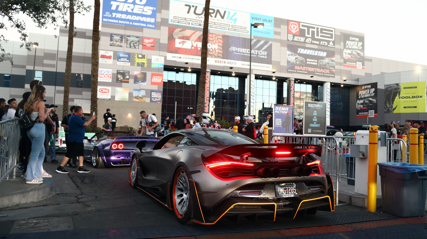 2025 SEMA Cruise parade of feature vehicles at the SEMA Show Las Vegas