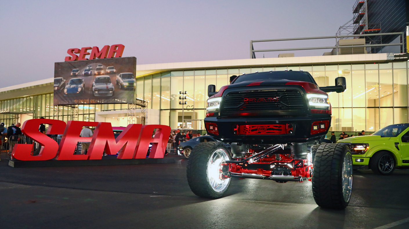 2025 SEMA Cruise parade of feature vehicles at the SEMA Show Las Vegas