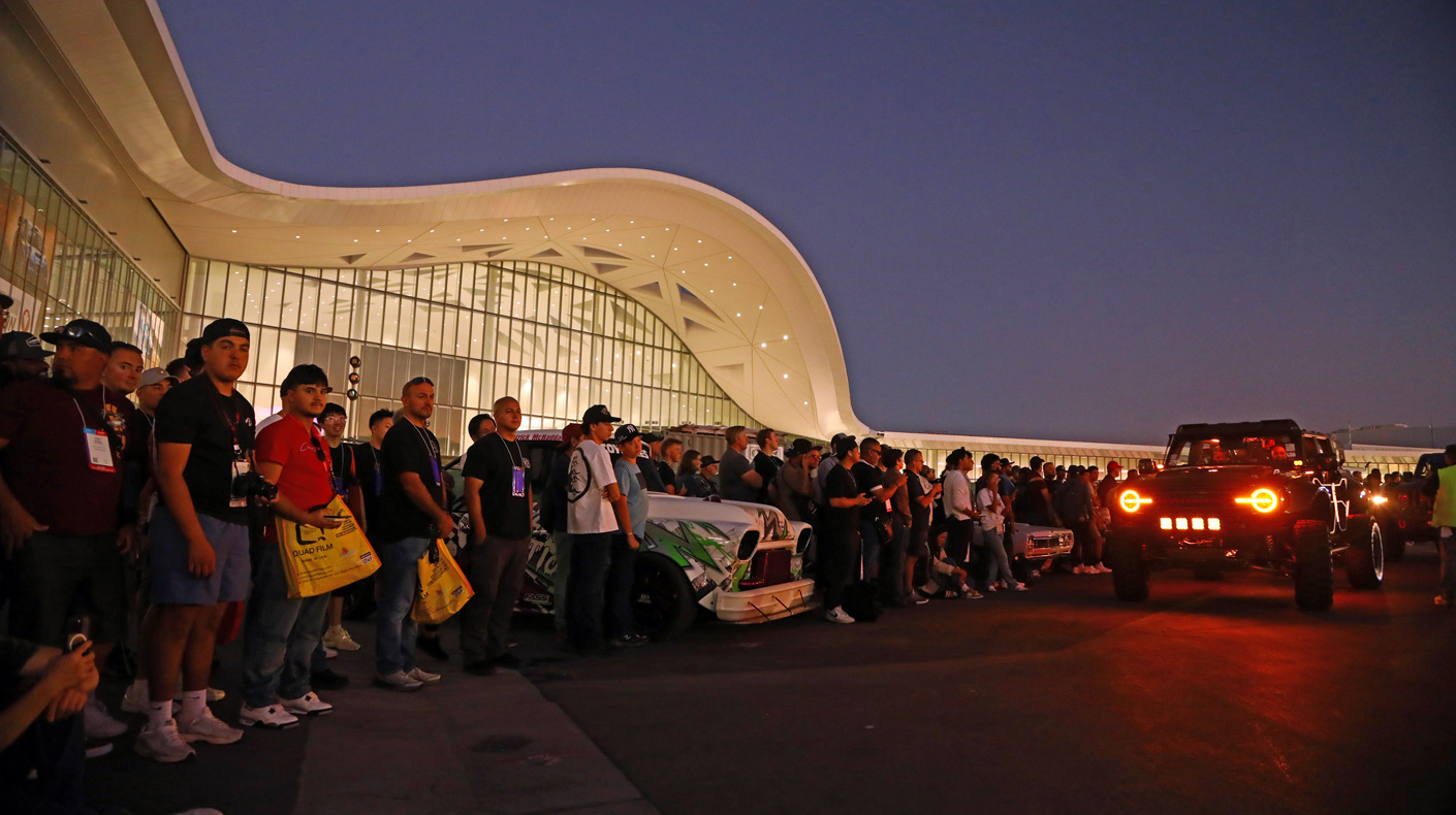 2025 SEMA Cruise parade of feature vehicles at the SEMA Show Las Vegas