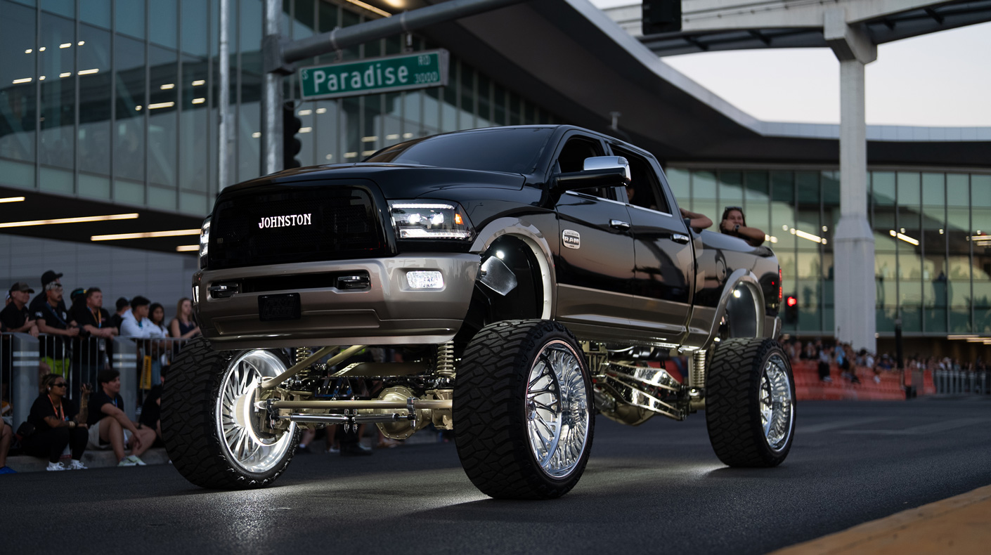 2025 SEMA Cruise parade of feature vehicles at the SEMA Show Las Vegas