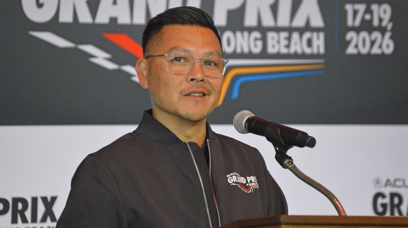 An image of Jim Liaw at the Grand Prix of Long Beach media luncheon.