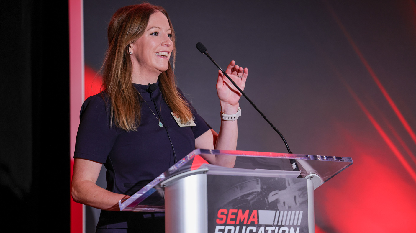 SEMA Show Education seminar speaker close up 2025