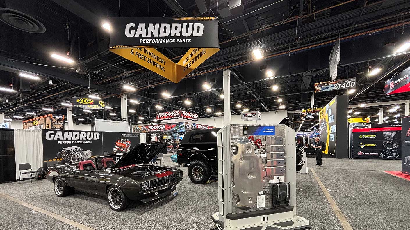 Gandrud Performance Parts booth at the SEMA Show.
