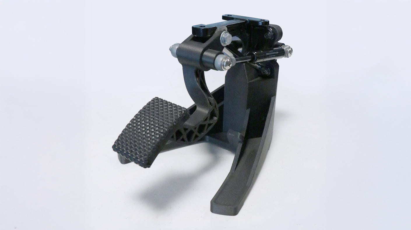 An image of a 3D printed brake pedal.