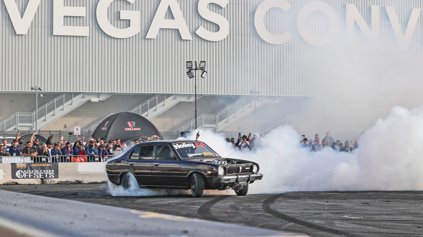 2024 SEMA Show horsepower rodeo drifting image for 2025 event promo outdoor activations