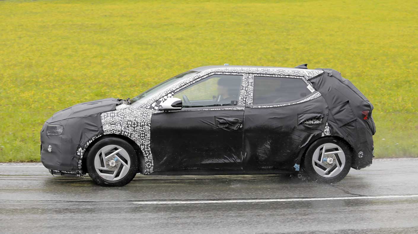 An image of the camouflaged Hyundai i20.