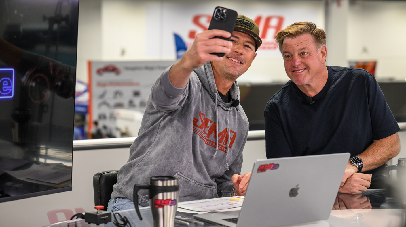 SEMA Live stage. Chip Foose.