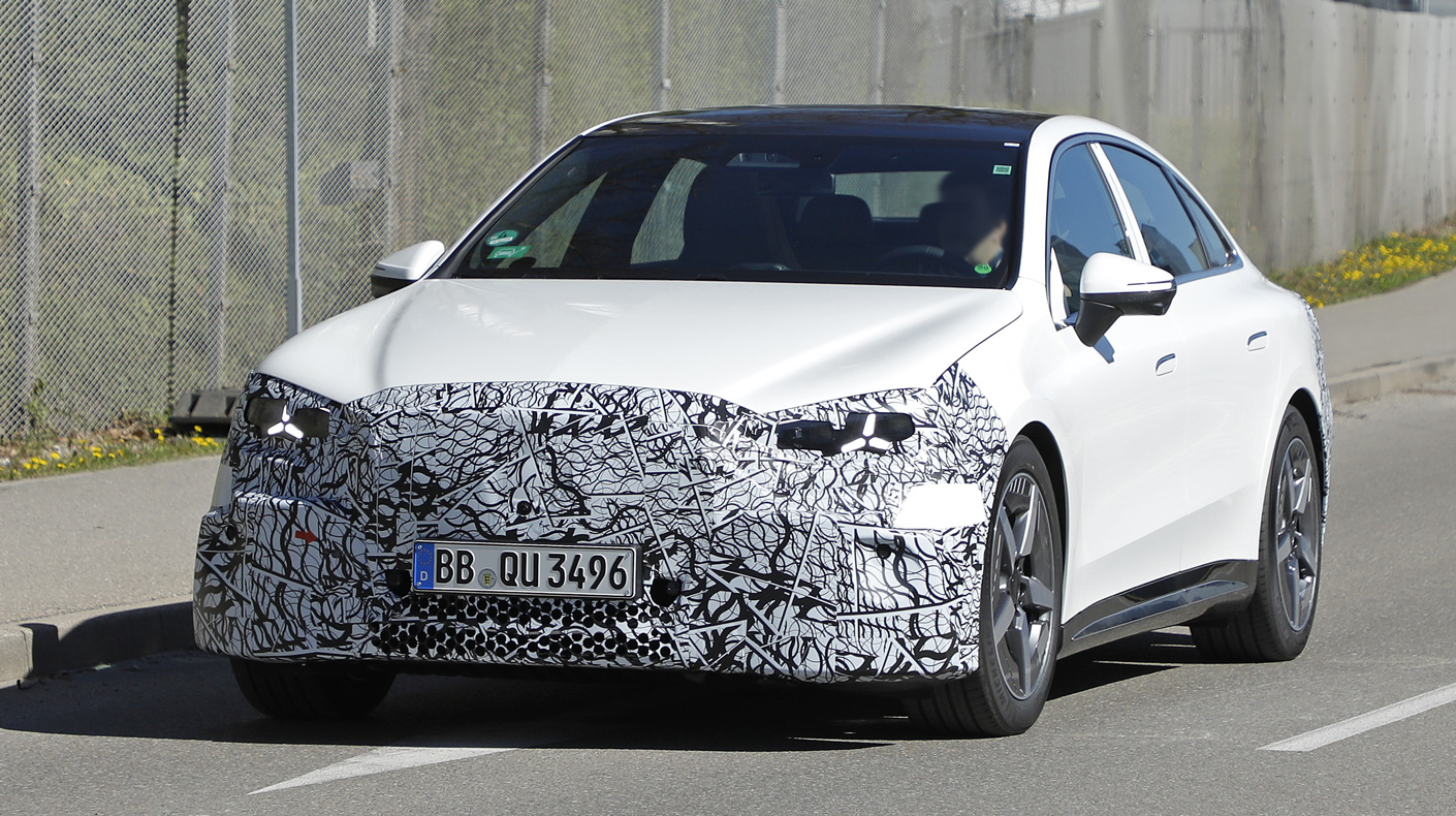 An image of the Mercedes C-Class EQ testing.