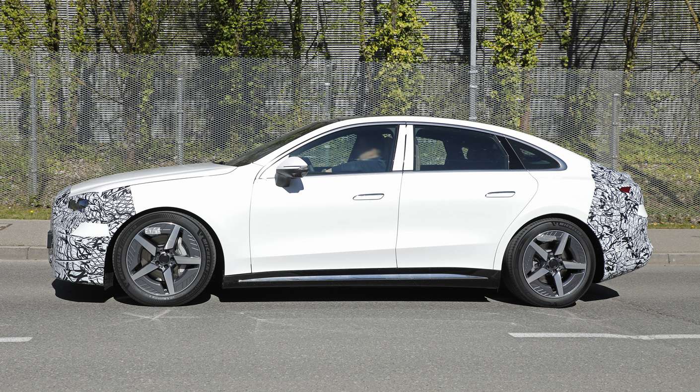 An image of the Mercedes C-Class EQ testing.