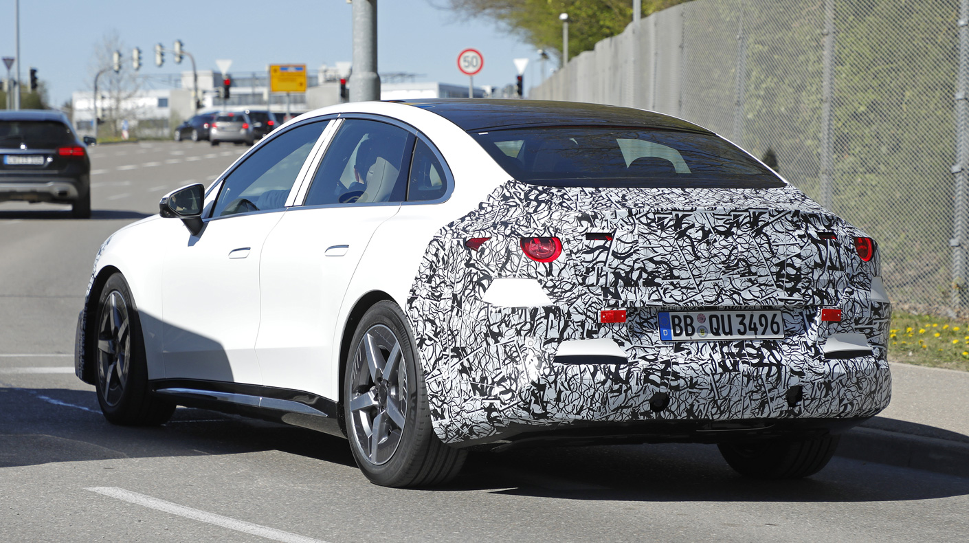An image of the Mercedes C-Class EQ testing.