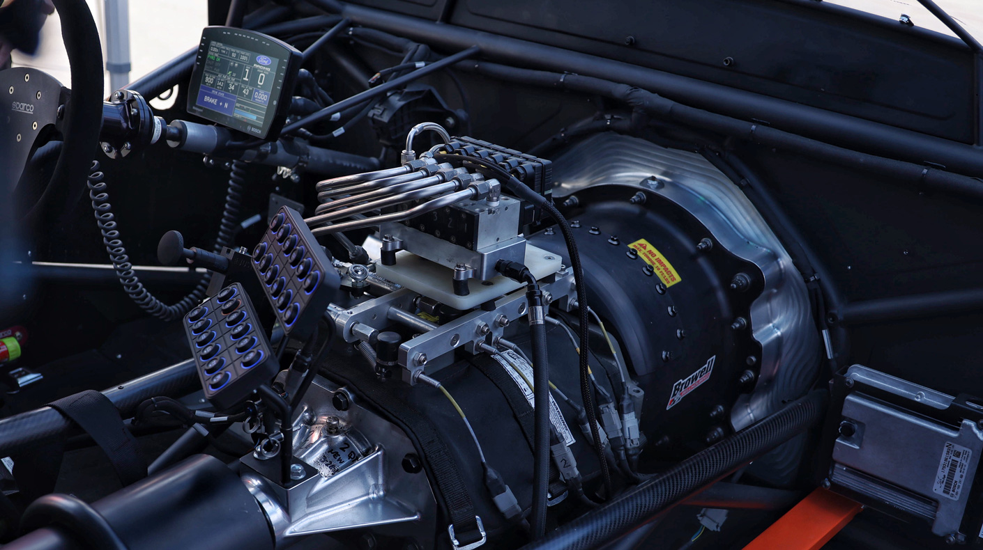 The cockpit of the Mustang Cobra Jet 2200.