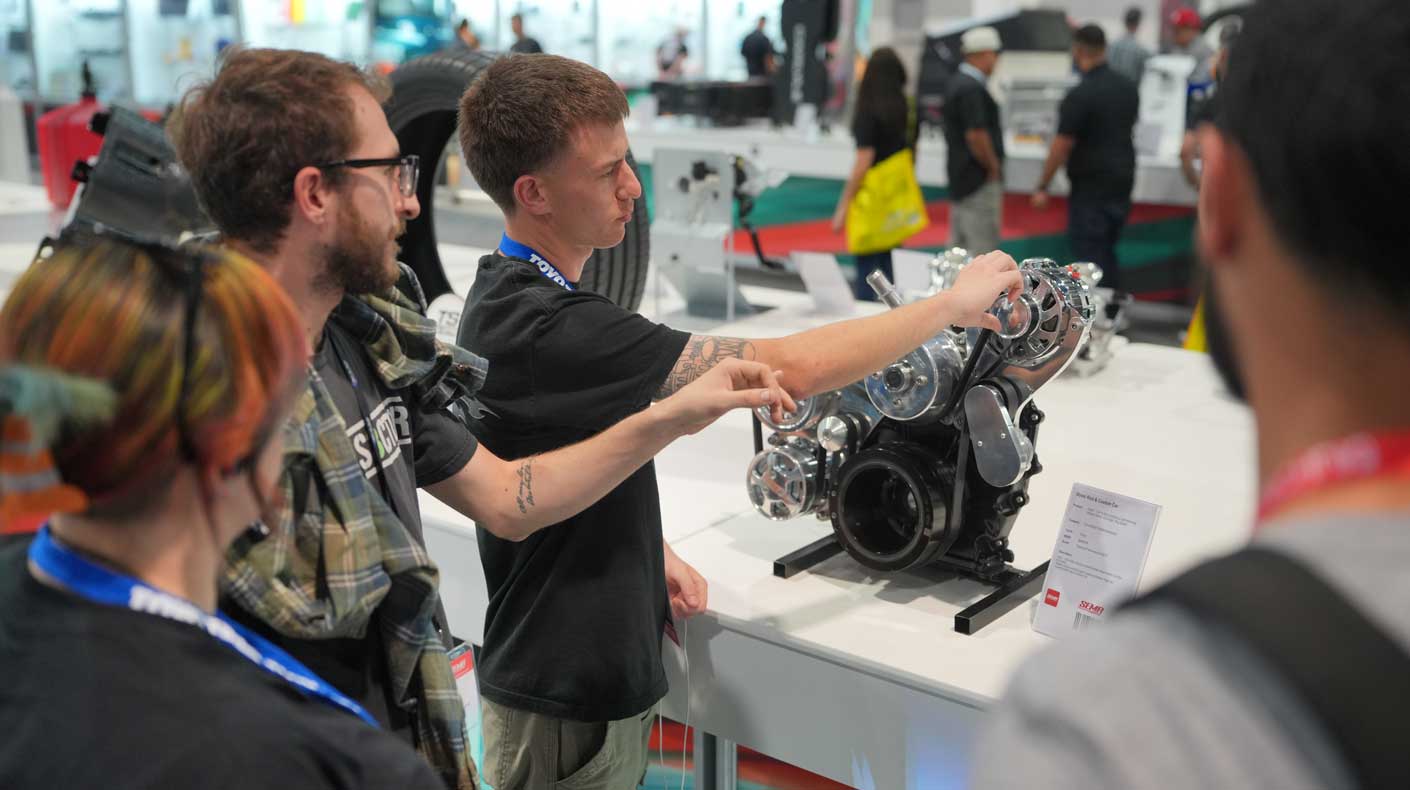 An image of the New Products Showcase at the SEMA Show.