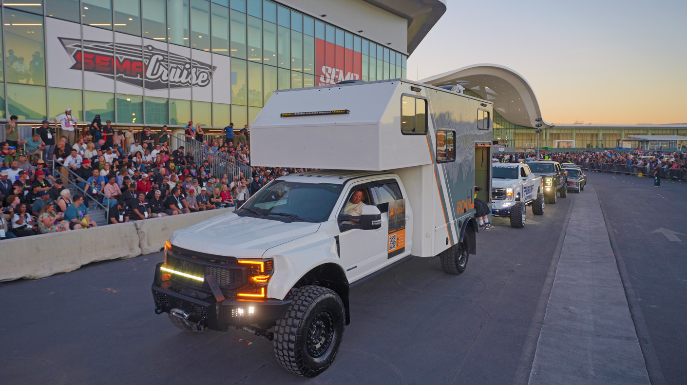 2025 SEMA Cruise parade of feature vehicles at the SEMA Show Las Vegas