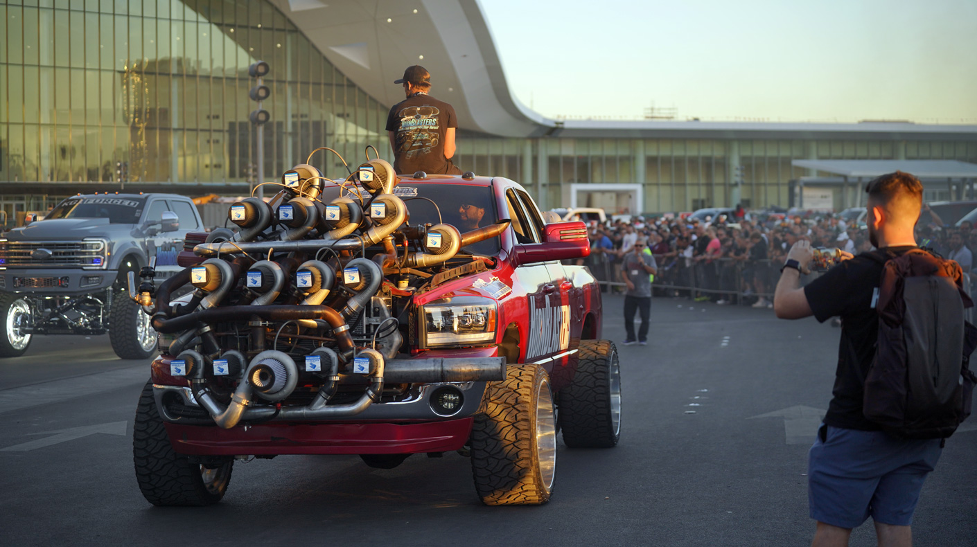2025 SEMA Cruise parade of feature vehicles at the SEMA Show Las Vegas