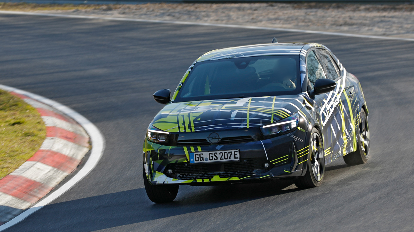 An image of the Opel Corsa GSE testing.