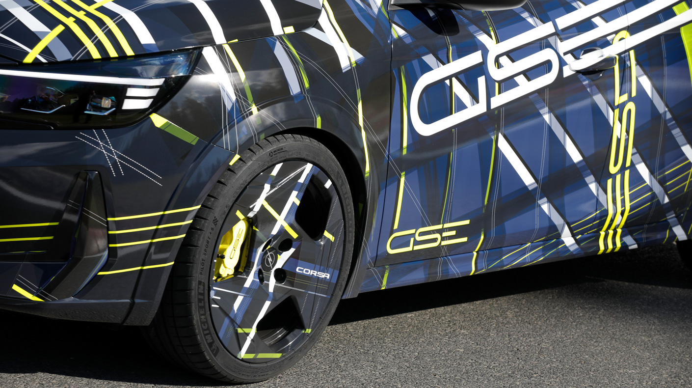 An image of the Opel Corsa GSE testing.