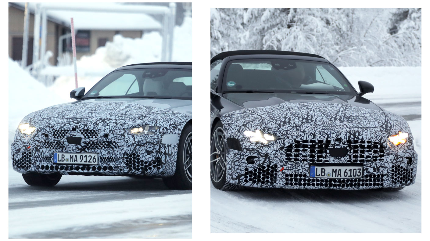 Modified Mercedes-AMG and Maybach SLs front spy shots