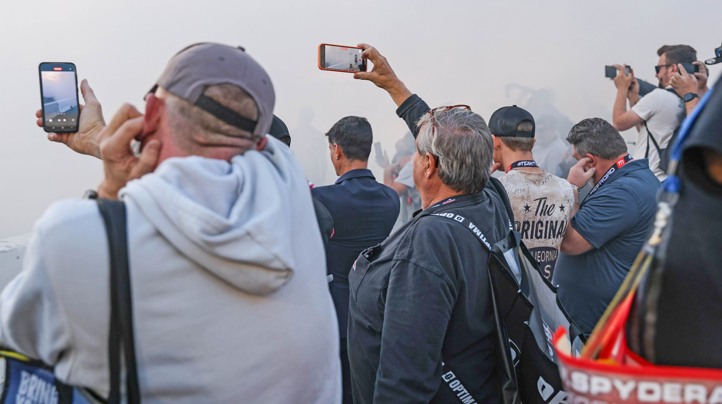 drifting action at the SEMA Show Hoonigan Burnyard 2025