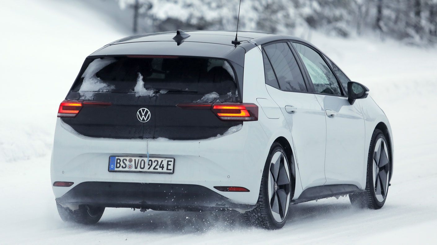 VW ID.3 second facelift spy shots rear
