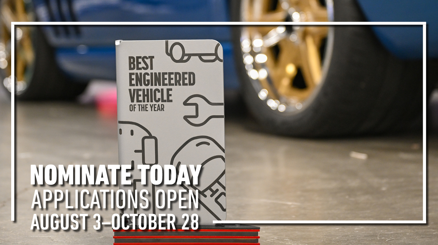 SEMA Best Engineered Vehicle of the Year Award graphic.