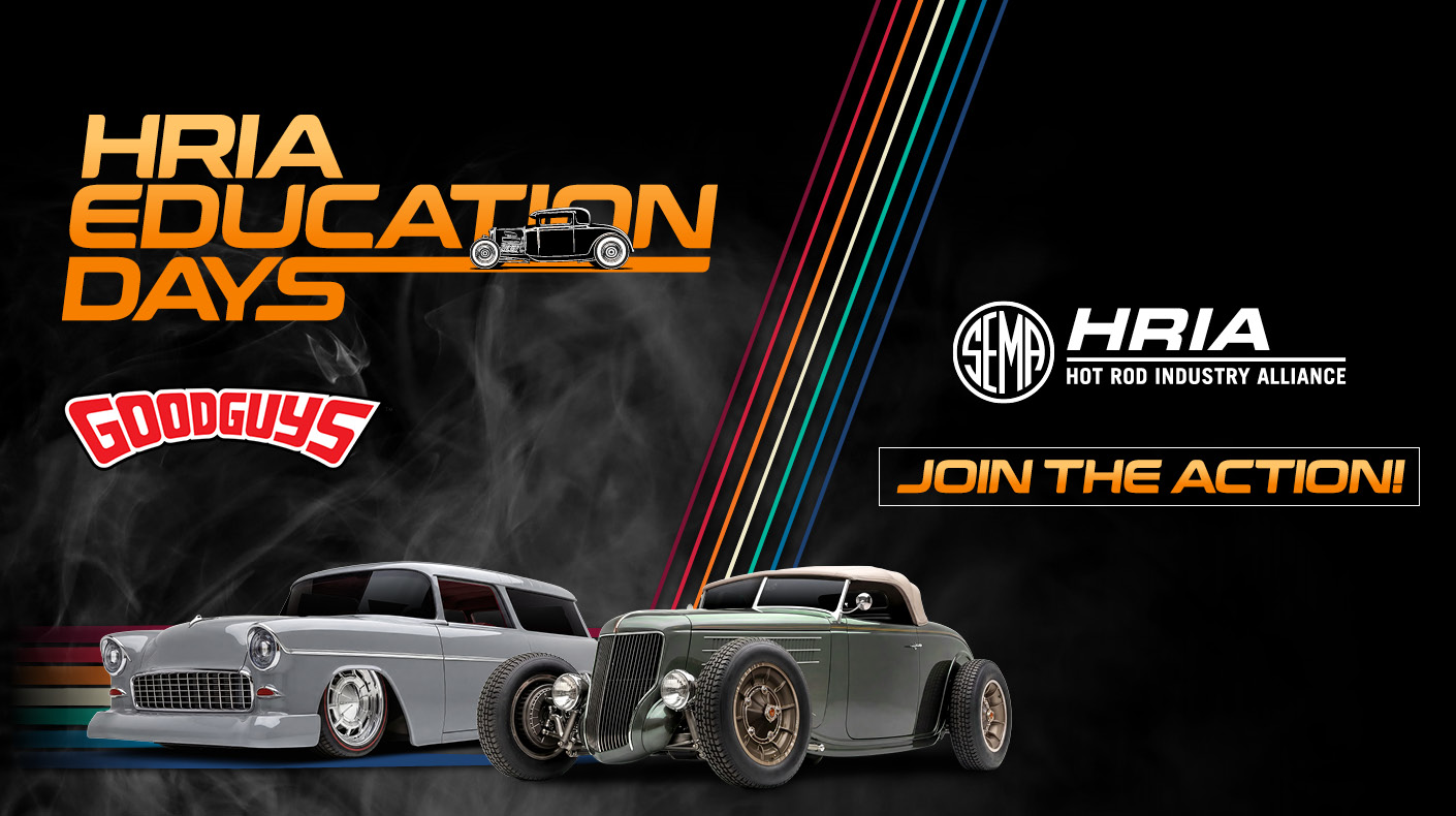 Graphic for the HRIA Education Days at the Goodguys Summit Racing Nationals in Columbus, Ohio.