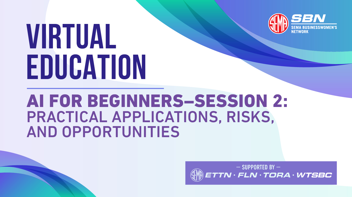 Graphic for the SBN Virtual Education Session on adopting AI responsibly. 