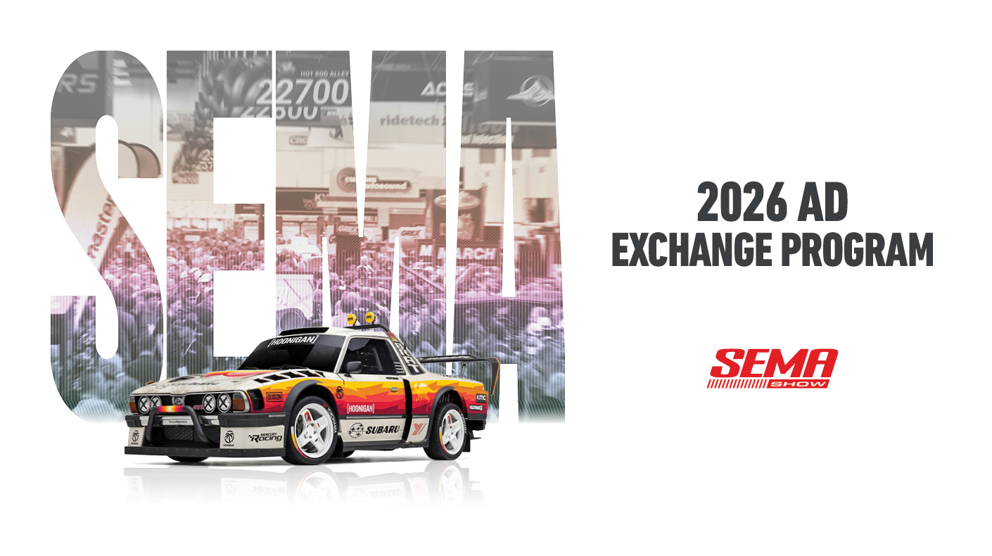 Graphic for the 2026 SEMA Show Ad Exchange Program.