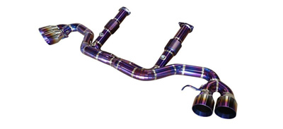 Chevrolet Corvette C8 6.2L ’20–Up Titanium X-Pipe Exhaust Purple Piping and Purple Tips