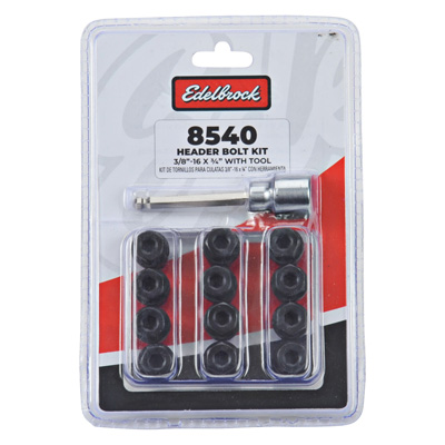 Black Oxide 3/8-in. 16x3/4-in. Header Bolt Kit With Tool