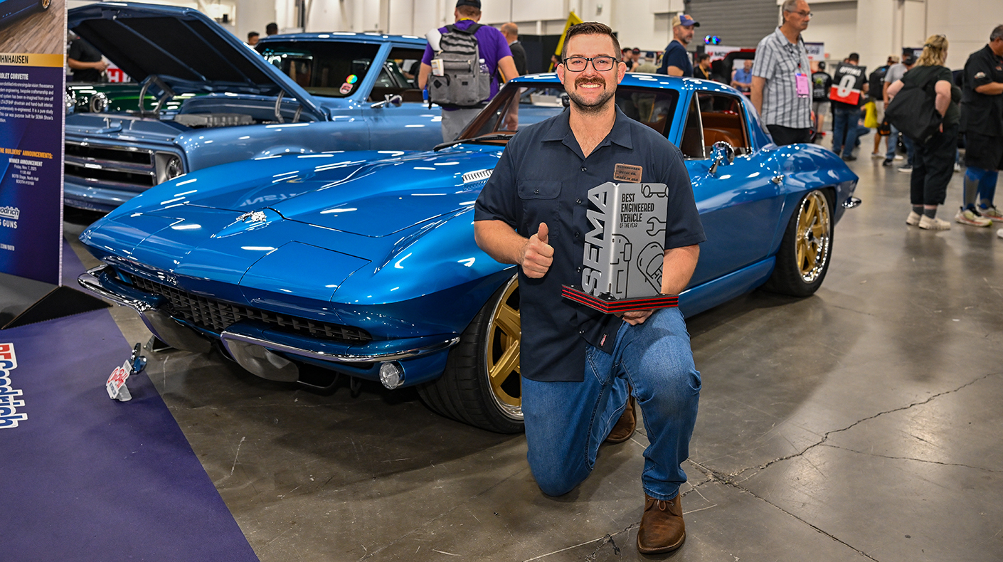 The 2025 Best Engineered Vehicle winner with the winning '66 Corvette.