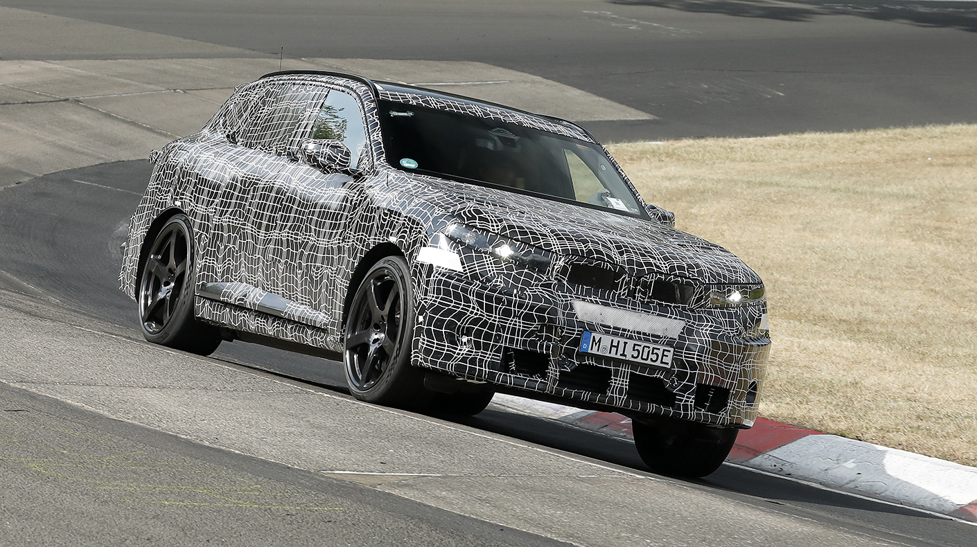 BMW iX5 M testing on track.
