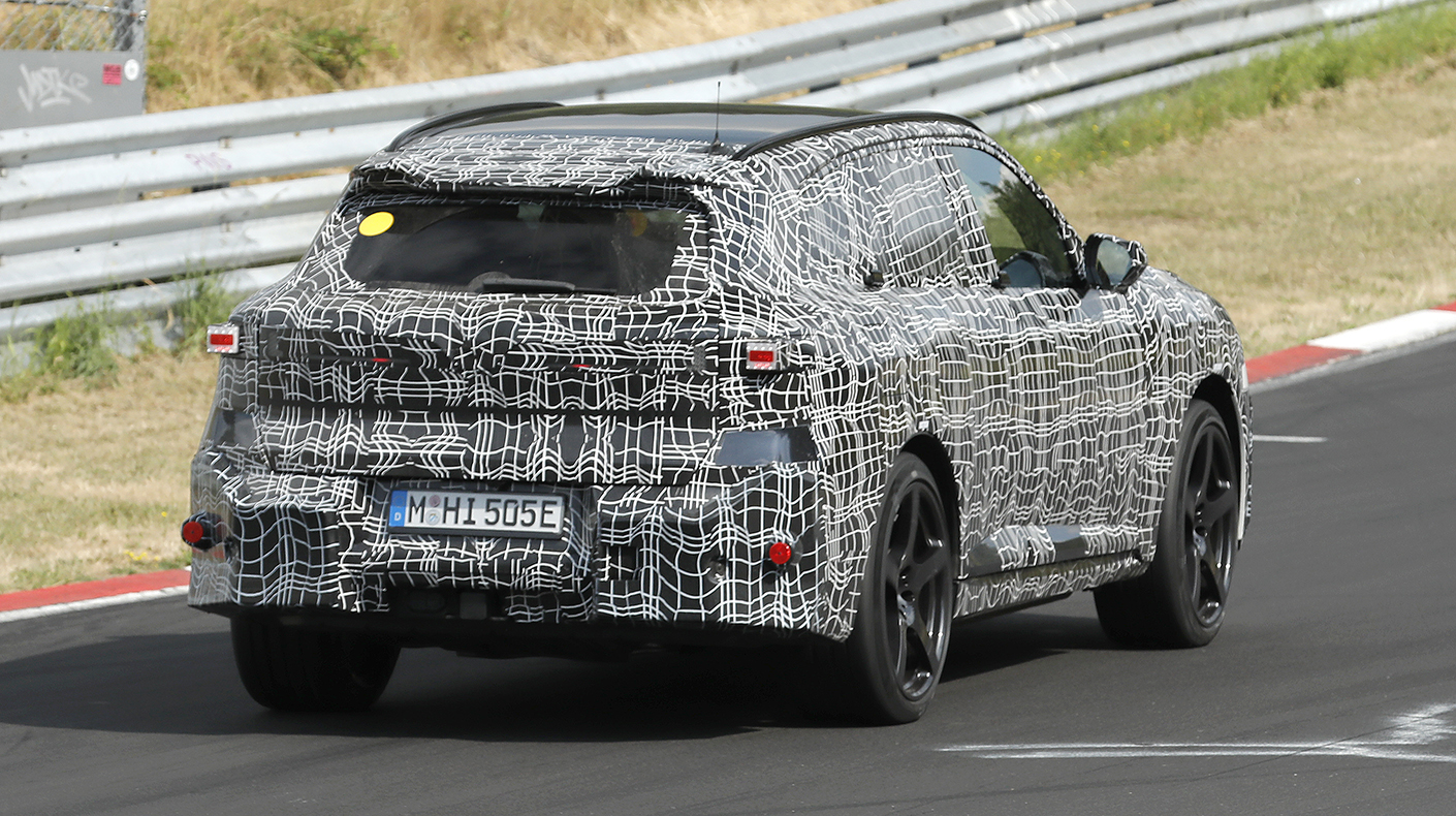 BMW iX5 M testing on track.