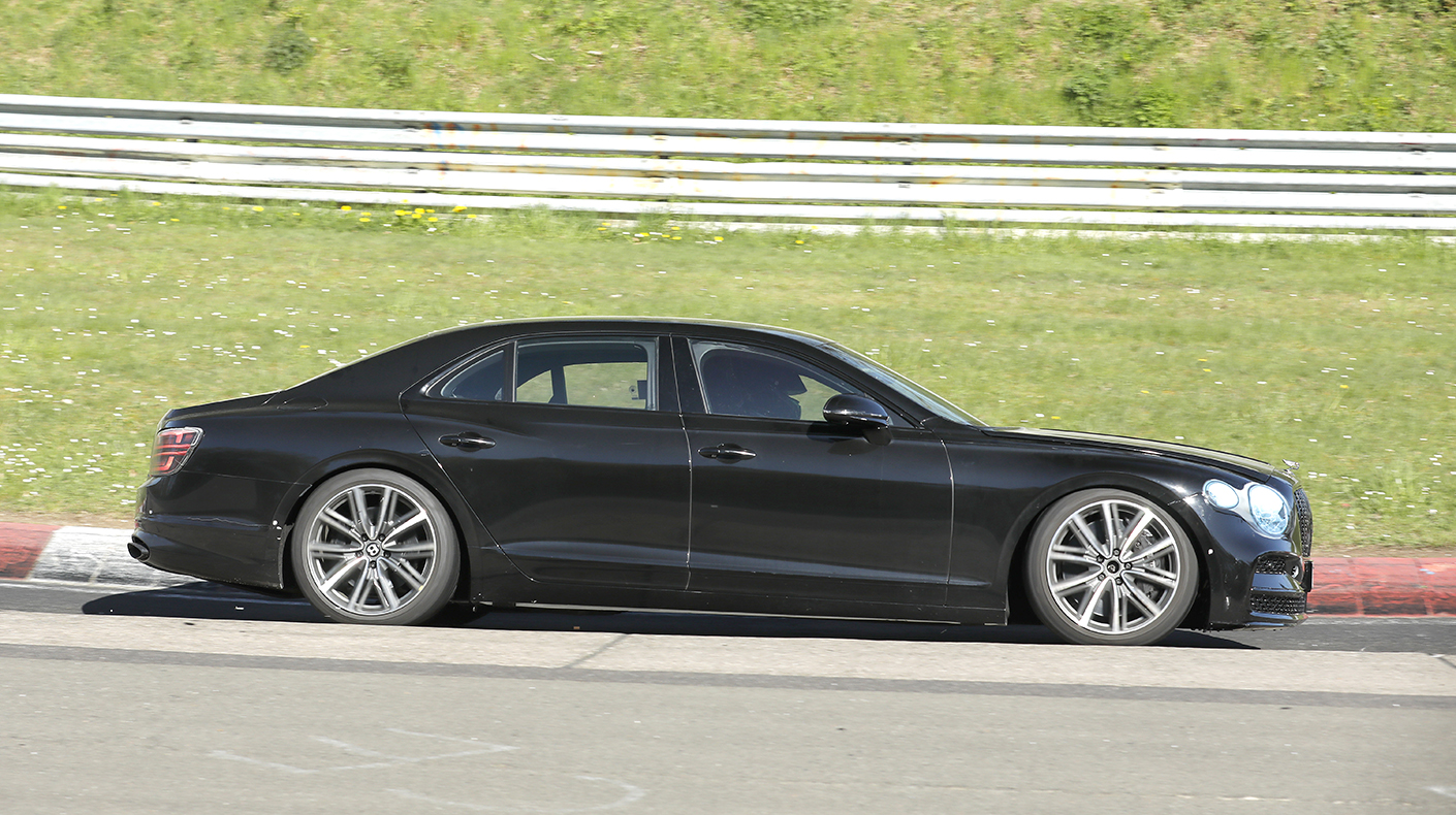 The Bentley Flying Spur testing on track.