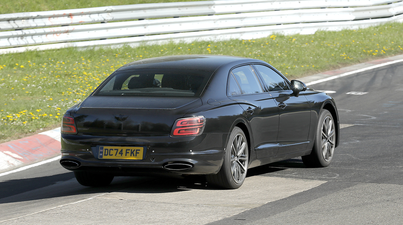 The Bentley Flying Spur testing on track.