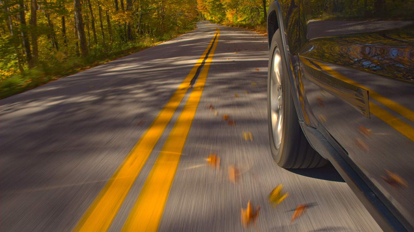 Tire on the road.