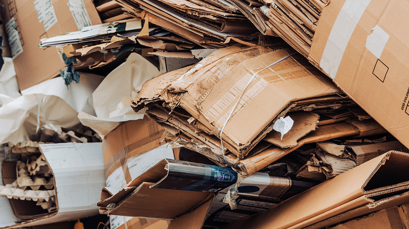 A stack of used cardboard.