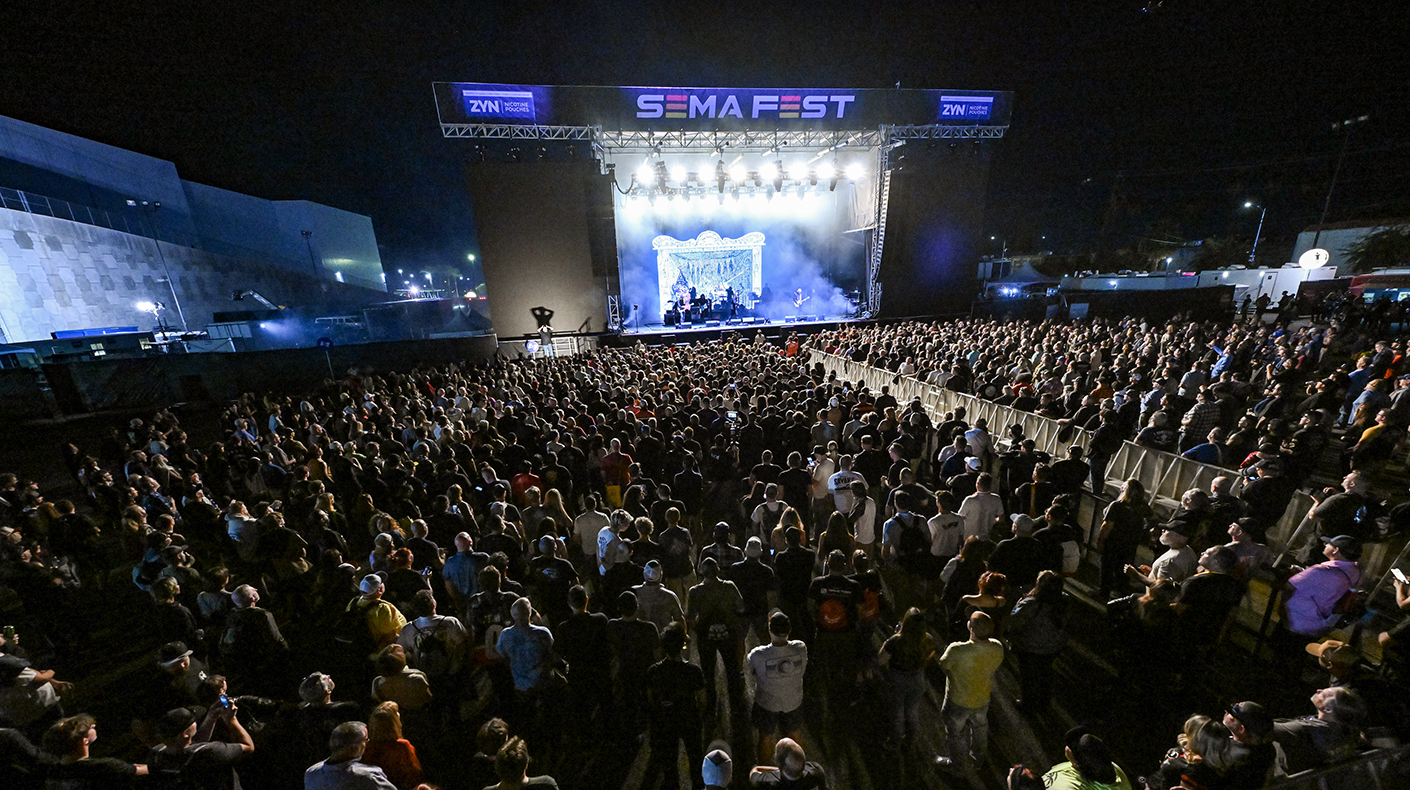 The crowd and stage at SEMA Fest.