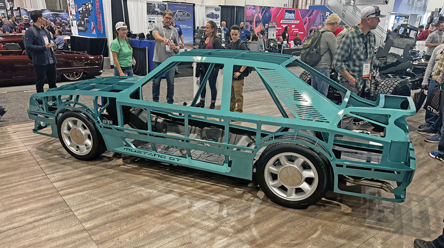 A Fox Body SPEC Chassis at the SEMA Show from Roadster Shop.